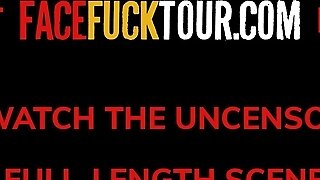 Face Fuck Tour - Two Teen18 Latina Honeys Take Turns Sucking Bwc