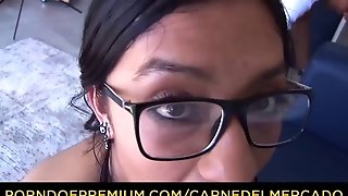 Juicy Colombian Teen Babe With Glasses Gets Banged